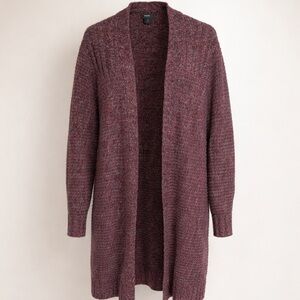 Roots Canada Cozy Lambswool Cardigan Sweater; Long Open-Front Knit L/G